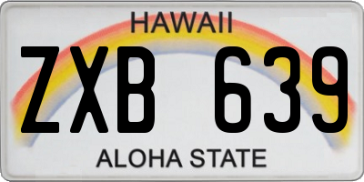 HI license plate ZXB639