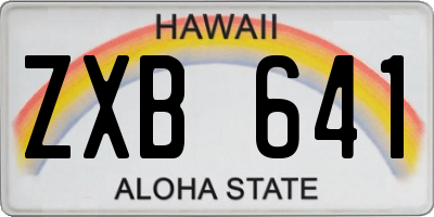 HI license plate ZXB641