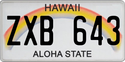 HI license plate ZXB643