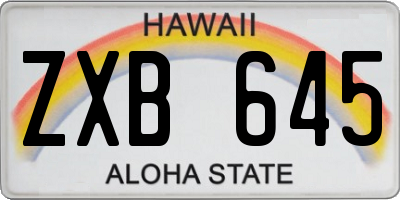 HI license plate ZXB645
