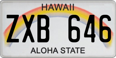 HI license plate ZXB646