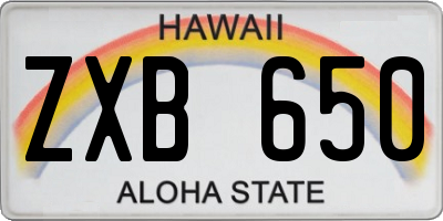 HI license plate ZXB650