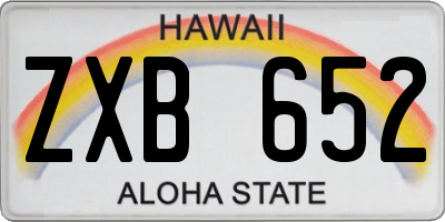 HI license plate ZXB652