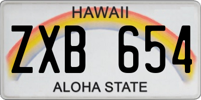 HI license plate ZXB654