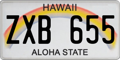 HI license plate ZXB655