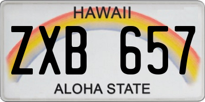 HI license plate ZXB657