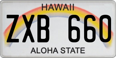 HI license plate ZXB660
