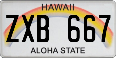 HI license plate ZXB667