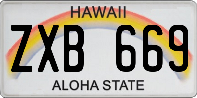 HI license plate ZXB669