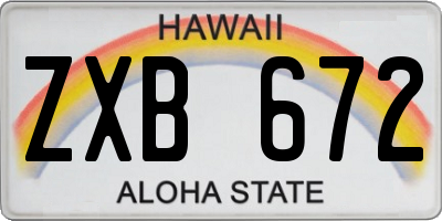 HI license plate ZXB672