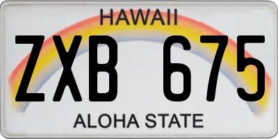 HI license plate ZXB675