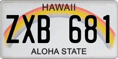 HI license plate ZXB681
