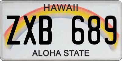 HI license plate ZXB689