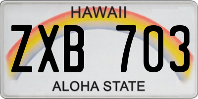 HI license plate ZXB703