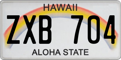 HI license plate ZXB704