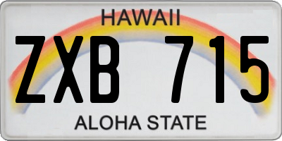 HI license plate ZXB715