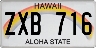 HI license plate ZXB716