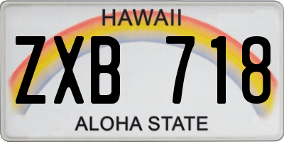 HI license plate ZXB718