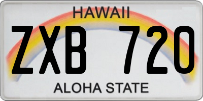 HI license plate ZXB720