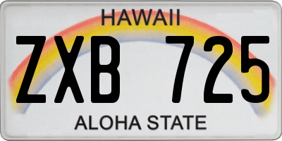 HI license plate ZXB725