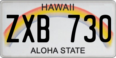 HI license plate ZXB730