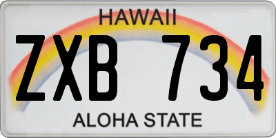 HI license plate ZXB734