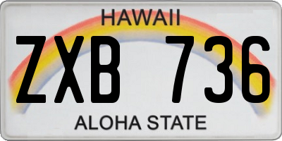 HI license plate ZXB736