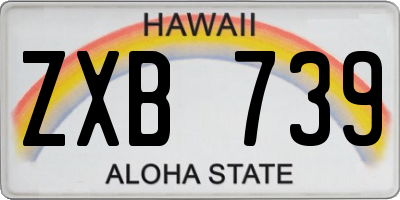 HI license plate ZXB739