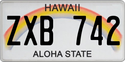 HI license plate ZXB742