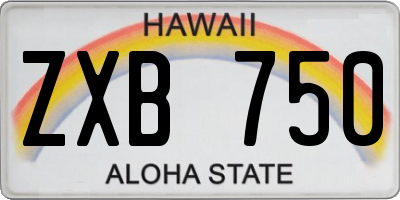 HI license plate ZXB750
