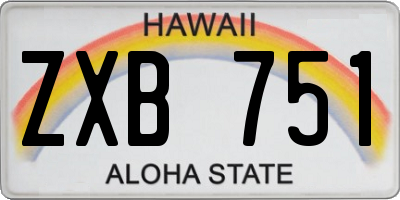HI license plate ZXB751