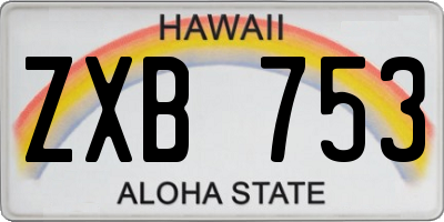 HI license plate ZXB753