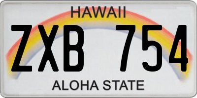 HI license plate ZXB754