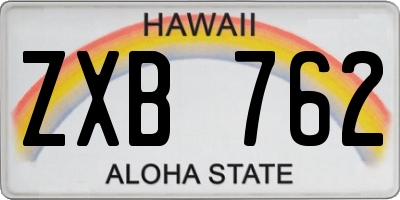 HI license plate ZXB762