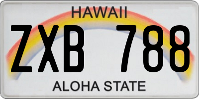 HI license plate ZXB788