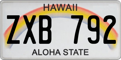 HI license plate ZXB792