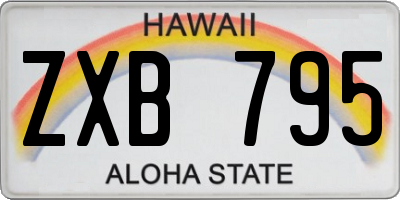 HI license plate ZXB795