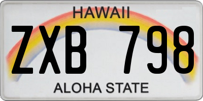 HI license plate ZXB798