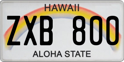 HI license plate ZXB800