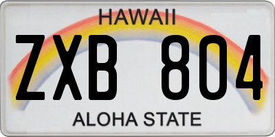 HI license plate ZXB804