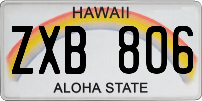 HI license plate ZXB806
