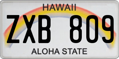 HI license plate ZXB809