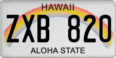 HI license plate ZXB820