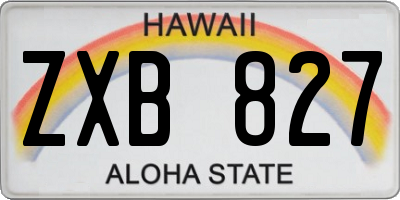 HI license plate ZXB827