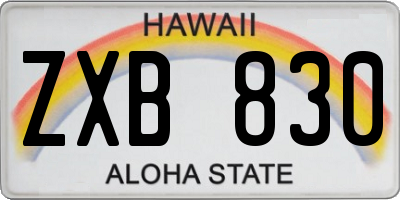 HI license plate ZXB830