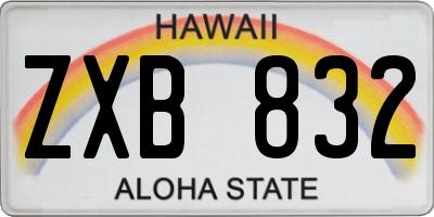 HI license plate ZXB832