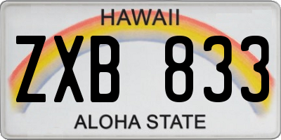 HI license plate ZXB833