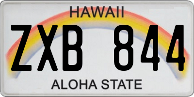HI license plate ZXB844