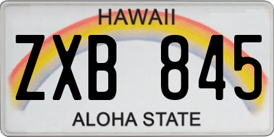 HI license plate ZXB845