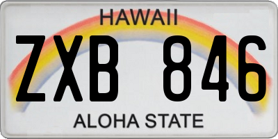 HI license plate ZXB846